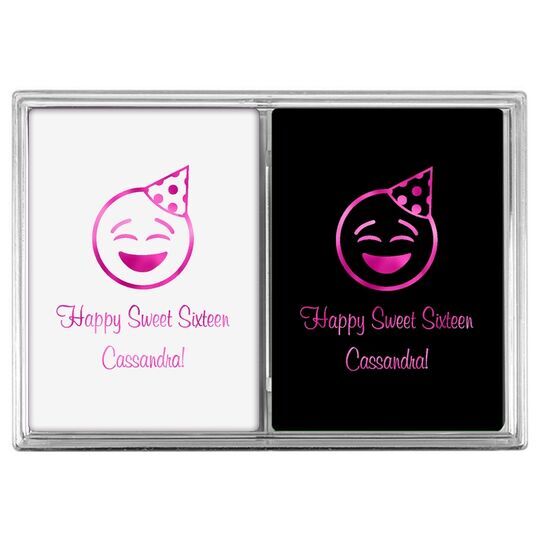 Party Hat Emoji Double Deck Playing Cards